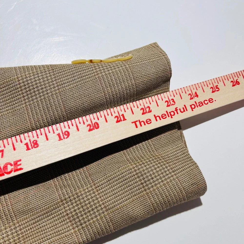 Jos. A. Bank 42S Sport Coat Silk Wool Beige Glen Plaid Two Button Lined Vented
